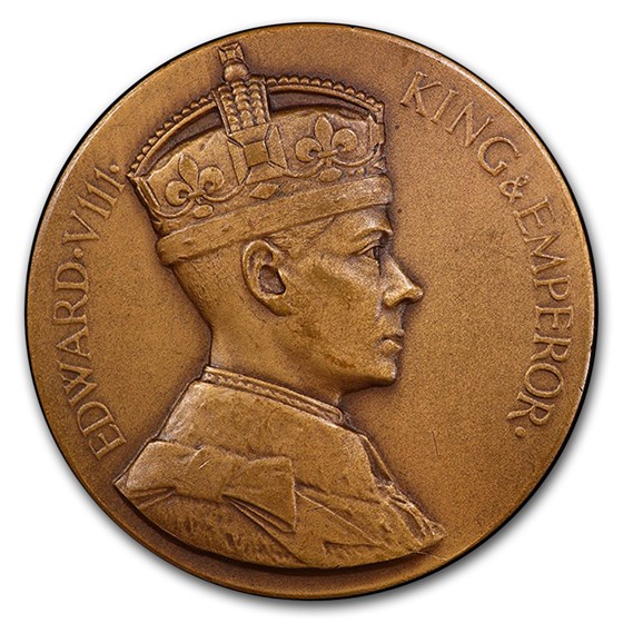 1936 Great Britain Bronze Gilt Adbication Medal SP-64 PCGS Matte 1936 Great Britain Bronze Gilt Adbication Medal SP-64 PCGS Matte